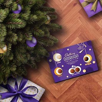 Cadbury Buttons Selection Box, Festive Chocolate Selection Box including Orange, Milk and Caramel Nibbles, Perfect Stocking Filler Gift, 340 g (Pack of 1)