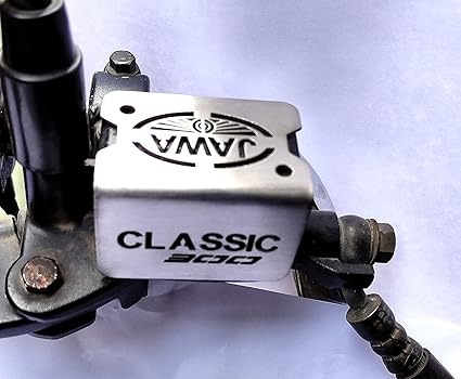 The BBG Store Brushed Stainless Steel Front Disc Brake Master Cylinder Guard for JAWA Bikes (JAWA Classic 300)