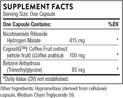 Miniatura 2 de THORNE - Factores cerebrales - Suplemento para la salud cerebral con ribósido de nicotinamida, extracto de fruta de café y betaína anhidra - Apoya