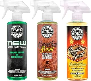 Chemical Guys AIR_301 Best Air Freshener Kit - New Car Scent, Leather Scent & Signature Stripper Scent (3) 16 oz. Bottles