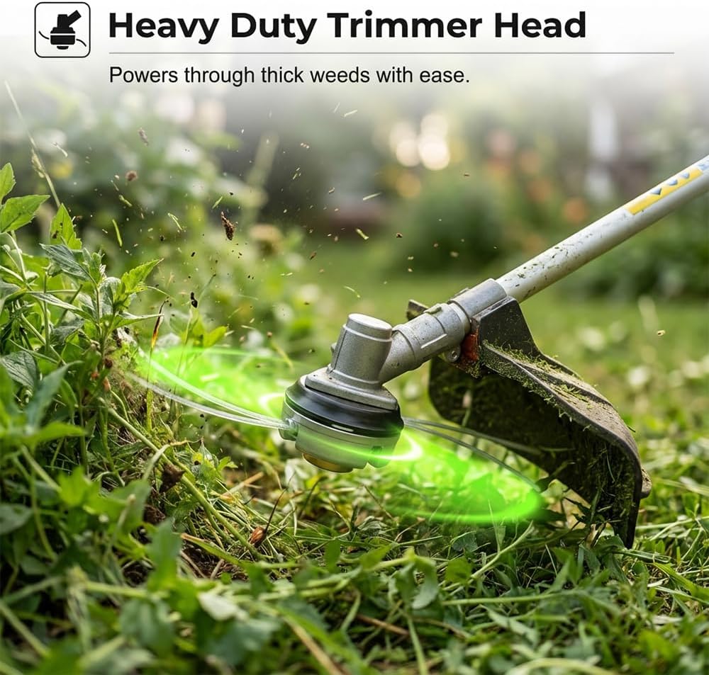 2 Pieces String Trimmer Replacement Head, 2026 New Aluminum Alloy Weed Eater Head Attachments for 16mm Aperture Weed Eater Trimmers, Weeding Diameter 13.77 in for Moss, Weed, Rust Removal (2, Silver)