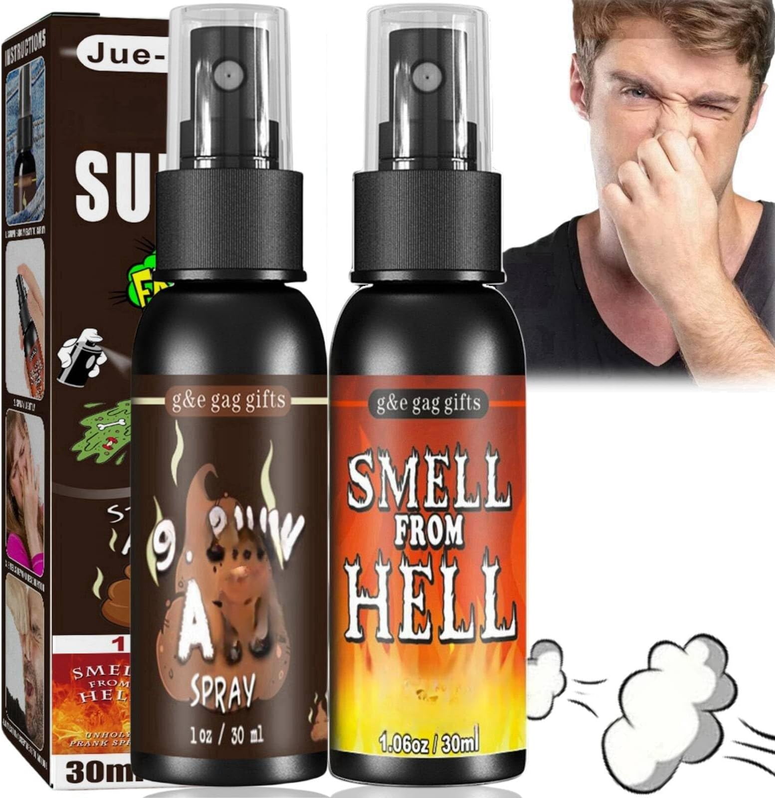 2Pcs Tricky Liquid Fa/rt,Interesting Sti/nky Spray,Tricky Liquid Fa/rt Spray Set,Stink Bo/mbs for Adults,Very Smelly F/art Sp/ray,F/art Bo/mbs,Pra/nks Smelly Toy,Sm/elly Stench,Extra Strong Stink