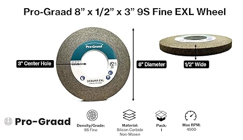 Miniatura 37 de EXL 09549 - Rueda de desbarbado, 6 x 1 pulgada x 1 pulgada fina, carburo de silicio, rueda de desbarbado, acabado y pulido de metal, convoluto, 09549