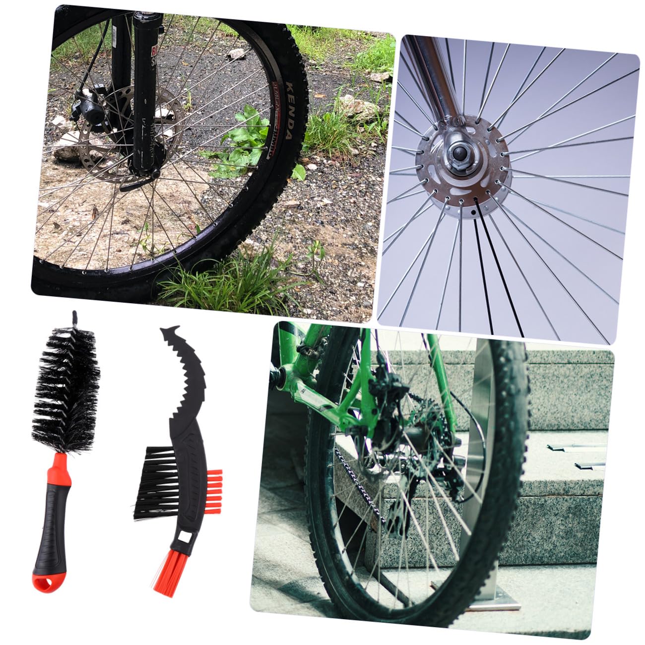ibasenice 3 set Set Di Spazzole Per Pneumatici Pulitore Per Catene Di Biciclette Pulitore Per Catene Di Biciclette Spazzola Per La Pulizia Delle Di Kit Per 2 pezzi*3