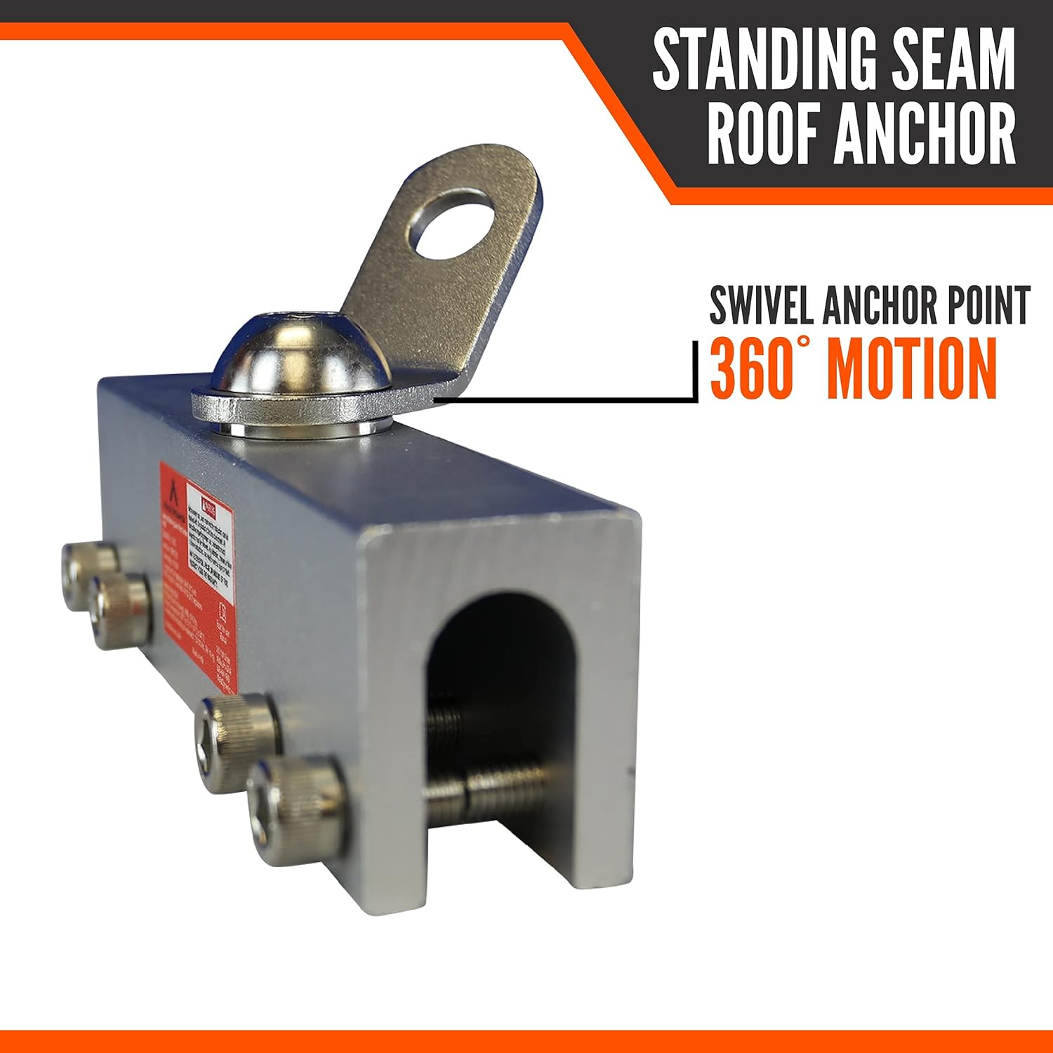 Malta Dynamics Fall Protection Roof Anchor – Stainless Steel Roof Clamp with 360° Swivel, Easy to Install Fall Arrest System and Roofing Safety, OSHA and ANSI Compliant (4 units)