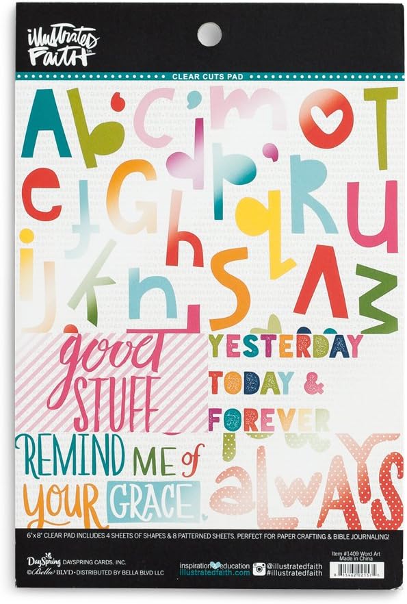 New! Illustrated Faith Basics Clear Cuts Pad 6"" X8-Word Art