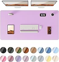 Vista 102 de YSAGi Protector de escritorio de cuero, tapete de oficina, alfombrilla grande para mouse, secante antideslizante de cuero PU, escritorio