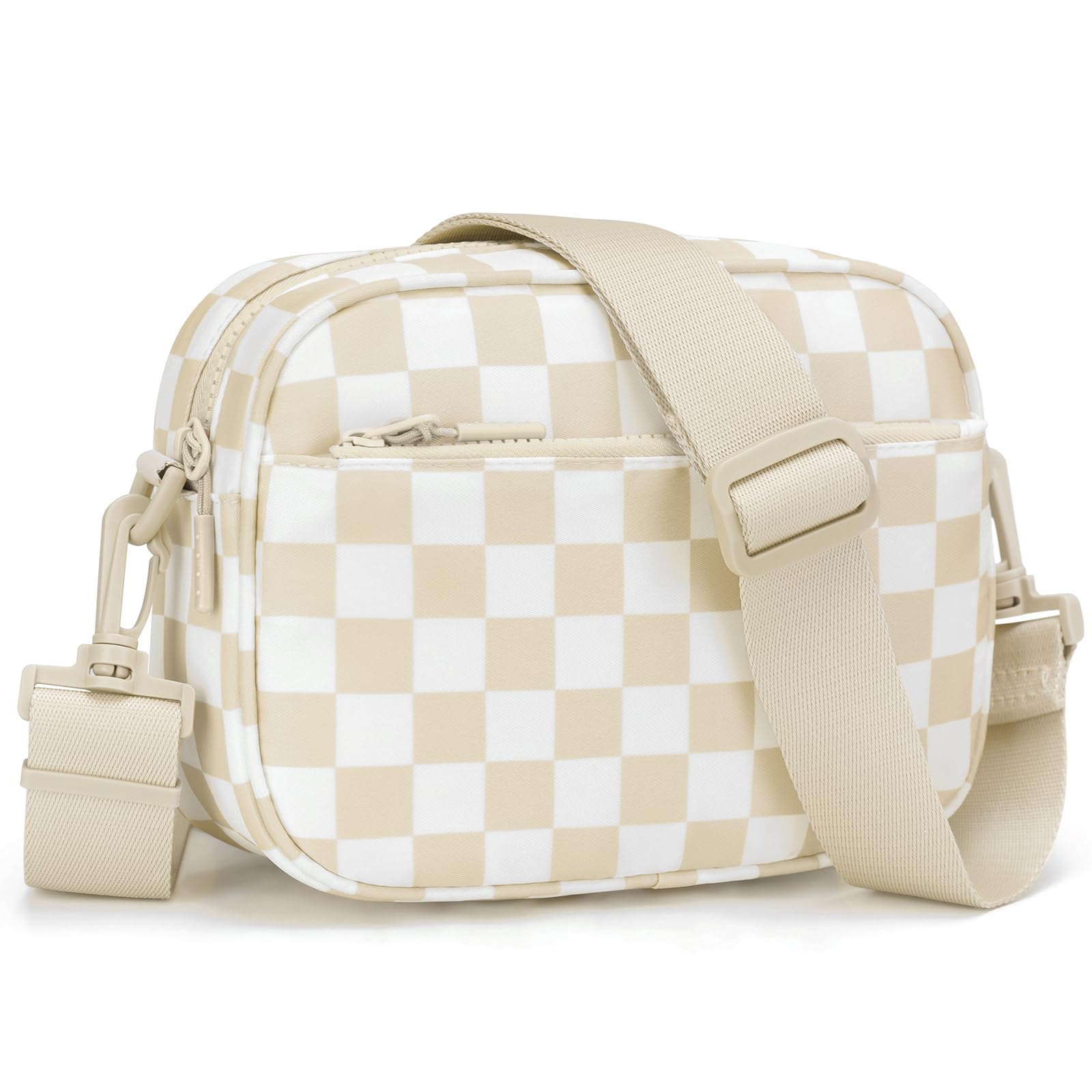 Small Checkered Crossbody Bag for Women Cute Purses Trendy Shoulder Handbags Wide Strap