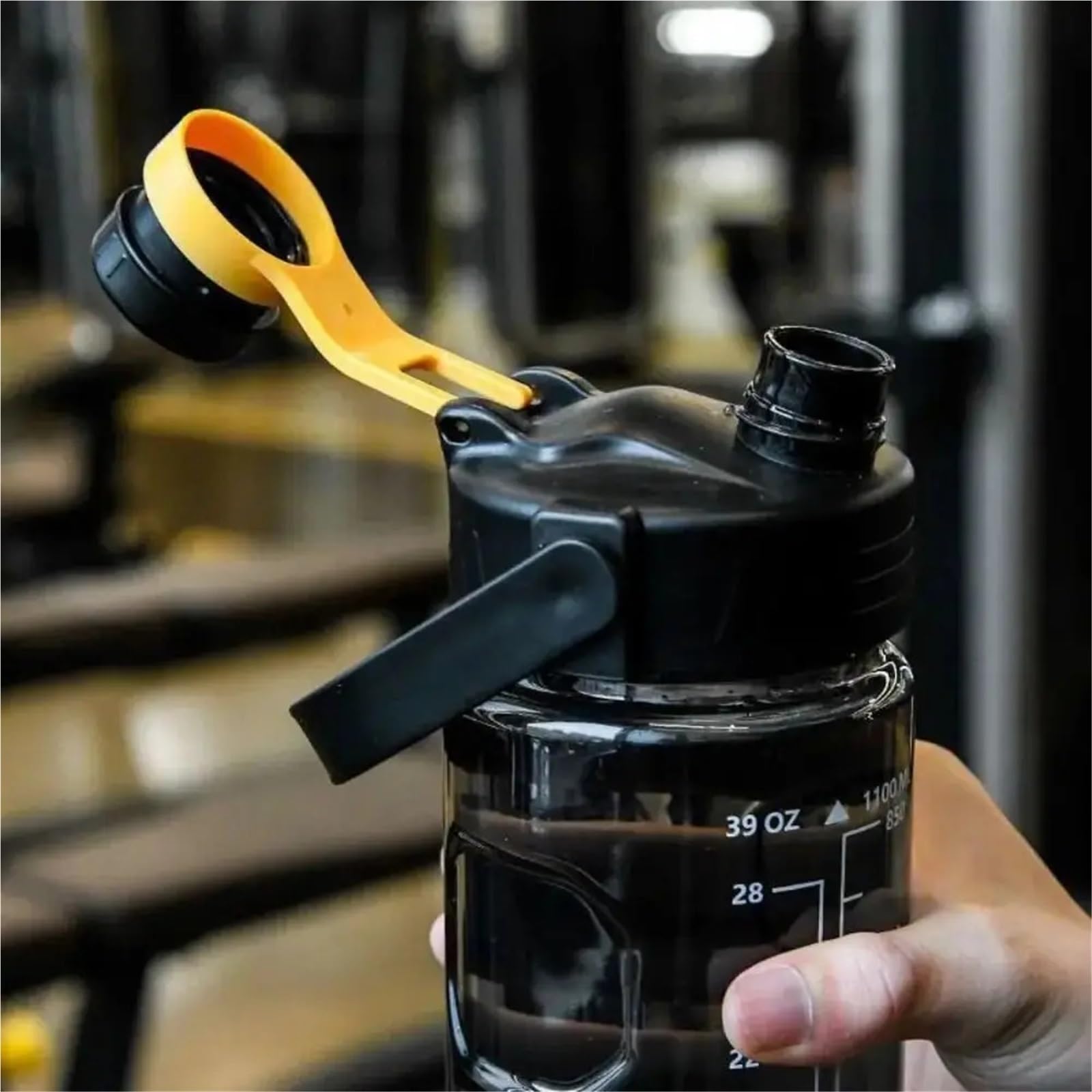 Sport-Wasserflasche mit Zeitmarkierung, transparente Trinkflasche, wasserdicht, große Kapazität, Karaffe für den Außenbereich (2 l, blau)
