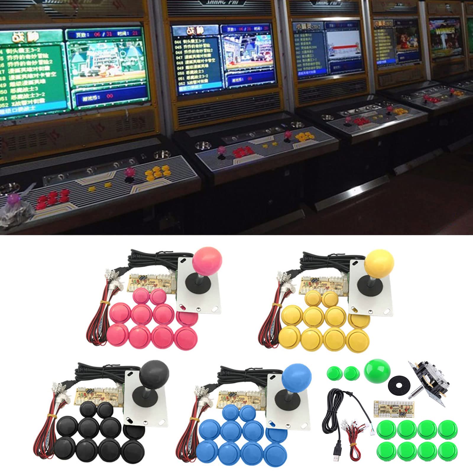 Zero Delay USB Encoder Games Pulsanti controller neri Pulsanti illuminati a LED per Arcade Joystick Kit fai da te Parti di ricambio per Tilesmold Vernice per Wallsmould Remover Spray per per Killer