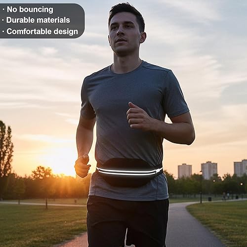 Miniatura 7 de Cangurera para correr y correr para correr y correr con soporte para teléfono, bolsa de cintura para entrenamiento, cinturón de bolsillo expandible