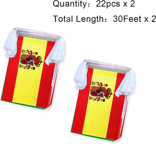 Miniatura 4 de Juego de 22 banderas de países de habla hispana para aulas, banderas latinoamericanas, 60 pies