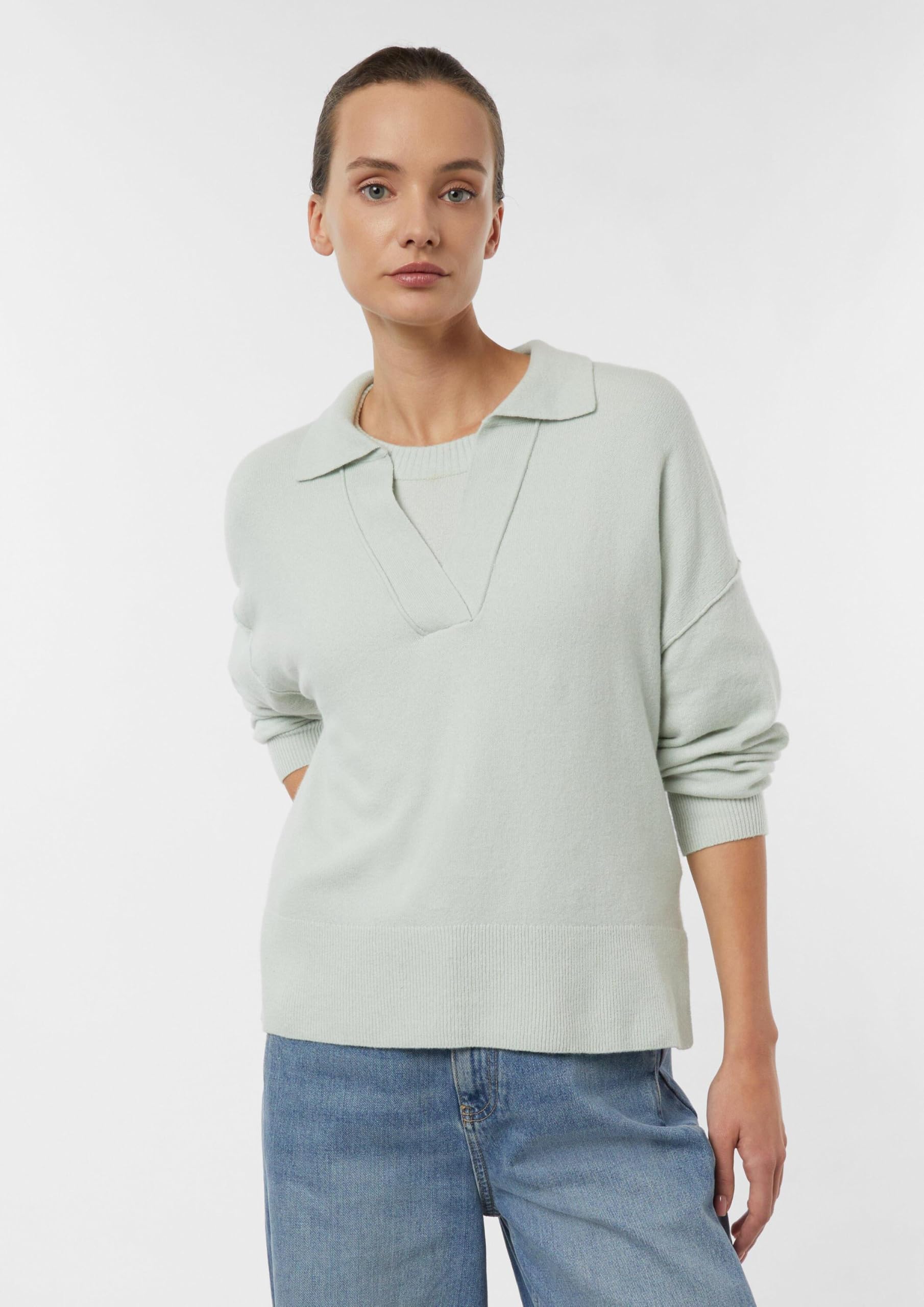 Comma Feinstrickpullover mit Polokragen