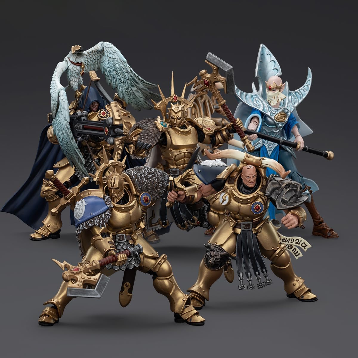 JOYTOY Warhammer 40K 1/18 Action Figure Legio Custodes Custodian Venatari Squad Venatari with Kenetic Destroyer 2-5PCS Collection Model Birthday Gifts