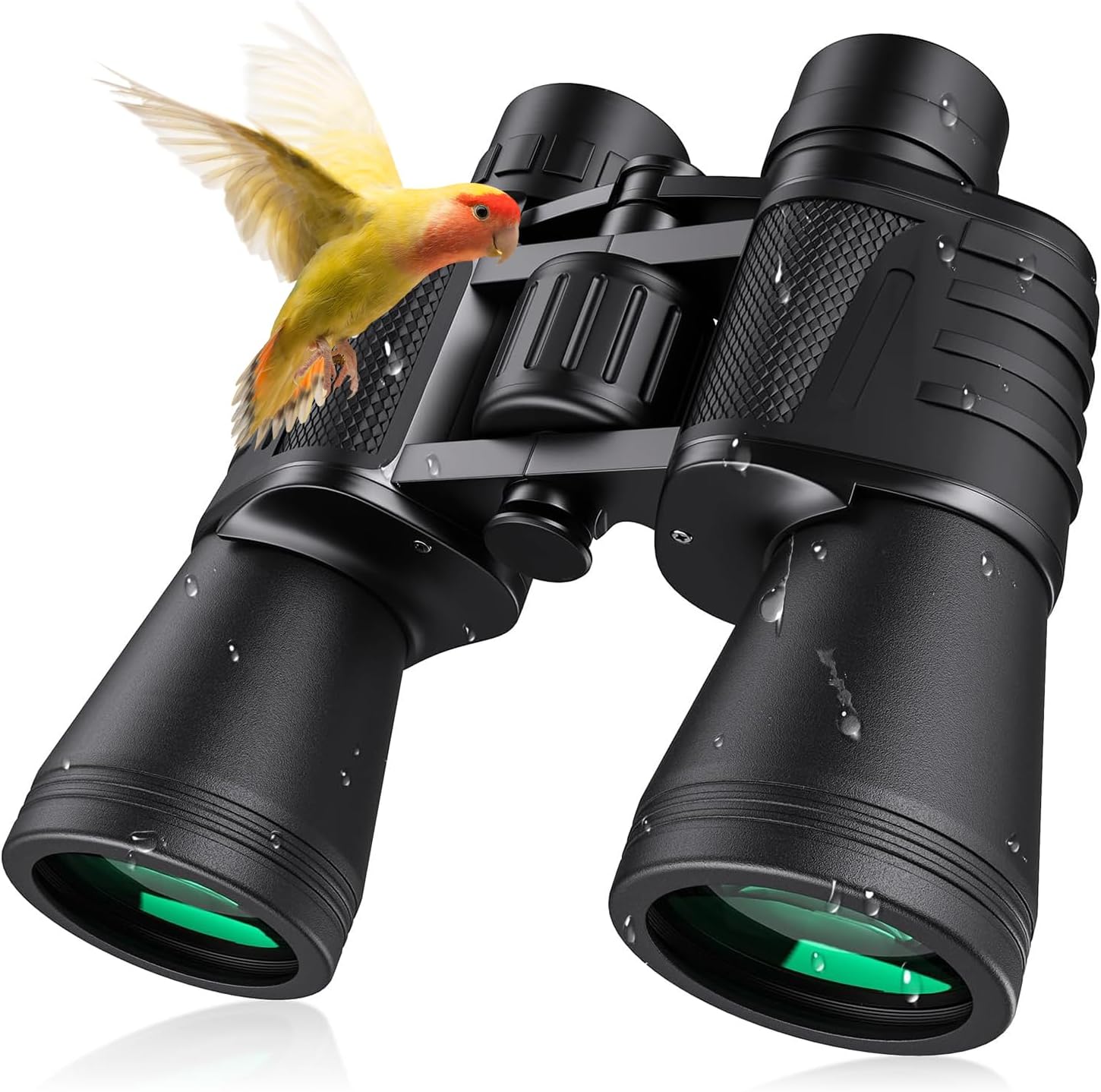 Binoculars 20x50 High Powered for Adults, Waterproof Compact Binoculars with Low Light Vision for Bird Watching Hunting Football Games Travel Stargazing Cruise with Carrying Bag
