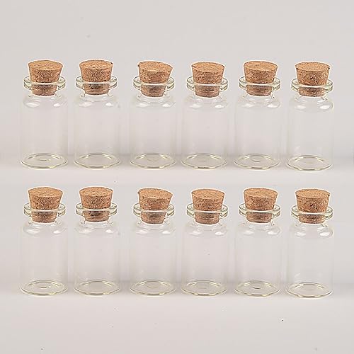 Miniatura 7 de Botella de vidrio transparente transparente de 0.2 fl oz con tapón de corcho, frascos pequeños, frascos, envases, botella de deseos, 0.866 x 1.575 x