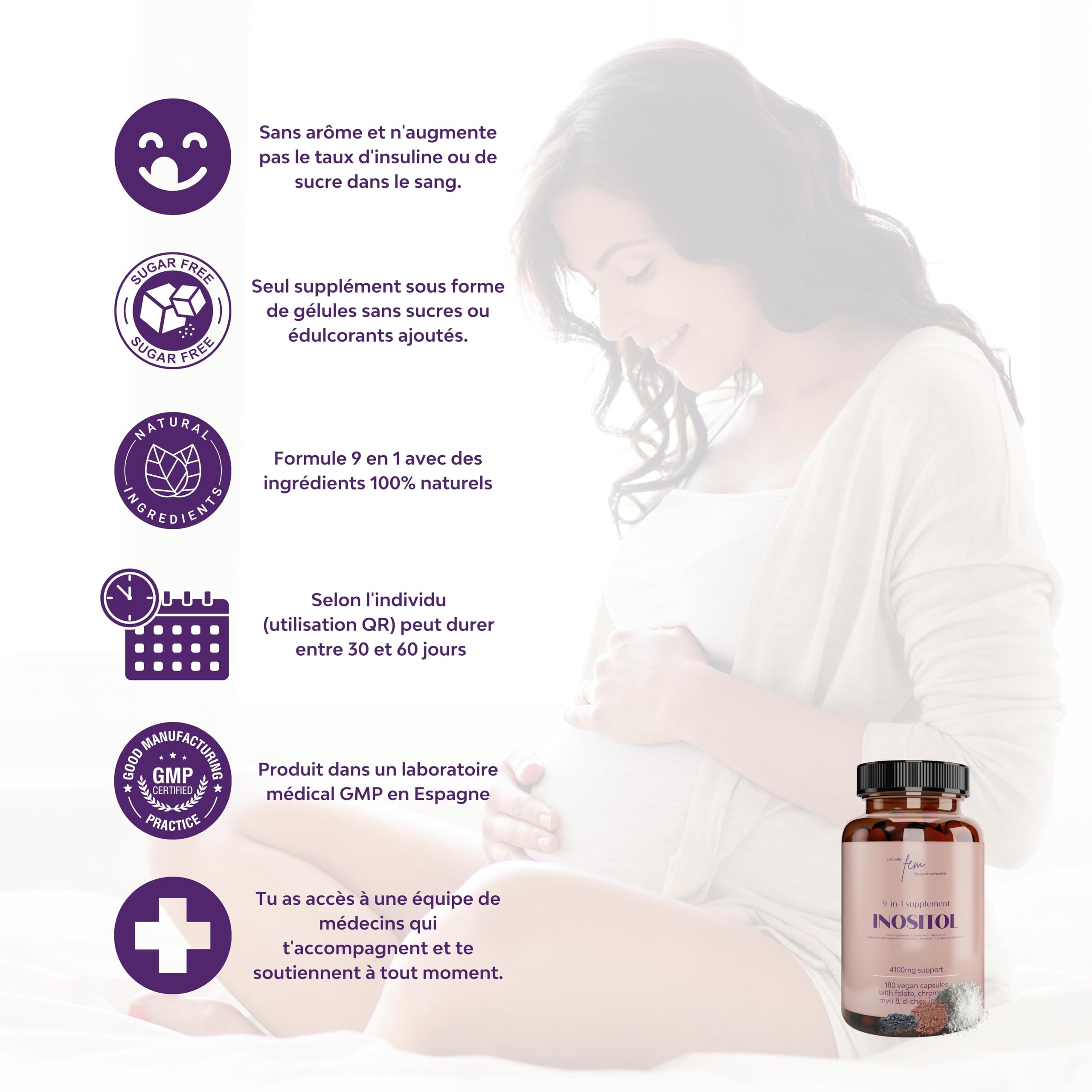 Myo-Inositol et D-Chiro Inositol SOPK 4100MG Gélules Véganes – Fonction Métabolique, Équilibre Hormonal et Bien-Être Psychologique – 9-en-1, Folate 5-MTHF, Chrome, Zinc, Vitamine B6, B12 & D3