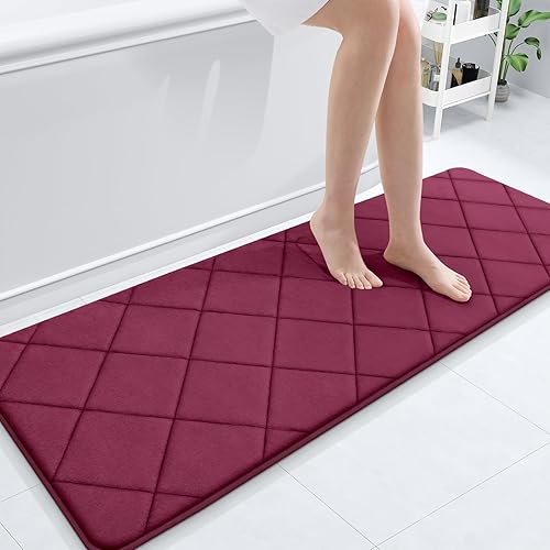 Miniatura 84 de OLANLY Tapete de baño de espuma viscoelástica de 24 x 16 pulgadas, ultra suave y absorbente, lavable a máquina, cómodo tapete de baño para suelo de