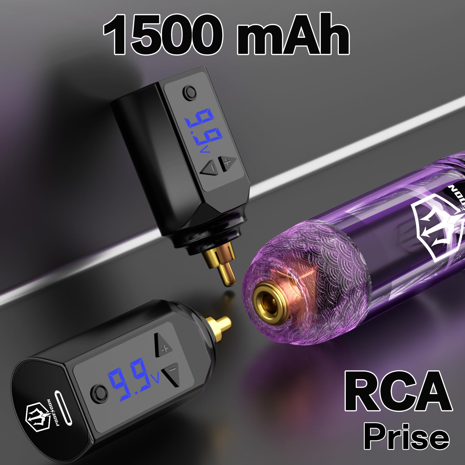 Kit de Machine à Tatouer Rotative Sans Fil POSEIDON avec 20 Cartouches d'Aiguilles,Encres & 2 Batteries Rechargeables | Pistolet à Tatouer Professionnel Portable pour Débutants | Fournitures Complètes
