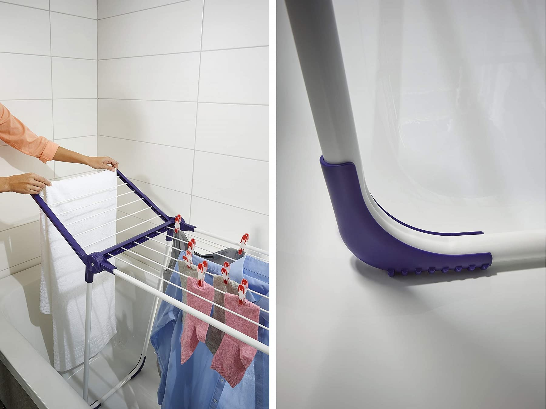 Leifheit Pegasus 120 Solid Compact Clothes Airer, Large Drying Area