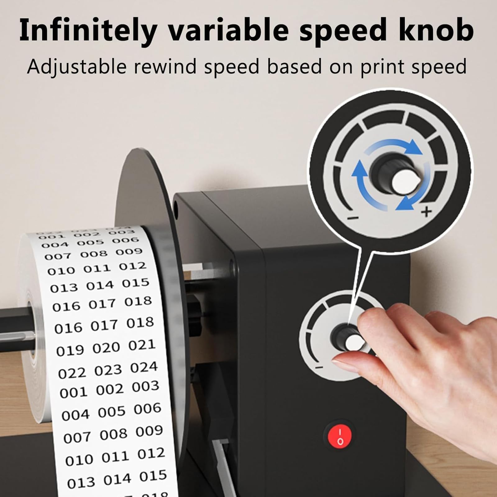 Avvolgitore Automatico di Etichette, Avvolgitore Elettrico di Etichette con Anima da 25/40 Mm, Lunghezza Massima 4,72"/Larghezza 6", Avvio/Arresto Automatico, Controllo Intelligente