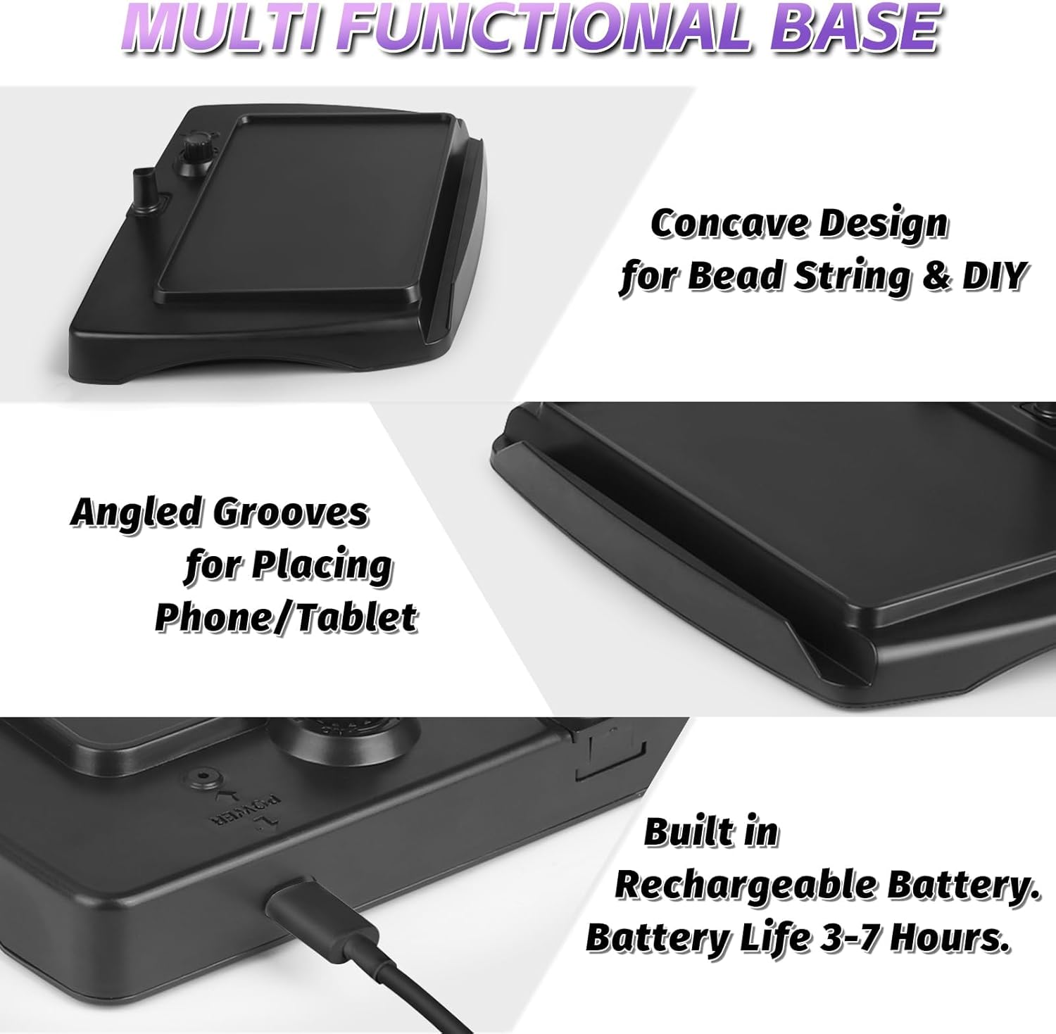 Large 5X Rechargeable Magnifying Glass with Light and Stand, 50 LED Flexible Gooseneck Hands Free Magnifying Desk Lamp,Full Large Page Magnifier for Reading,Sewing,Crafts,Painting,DIY