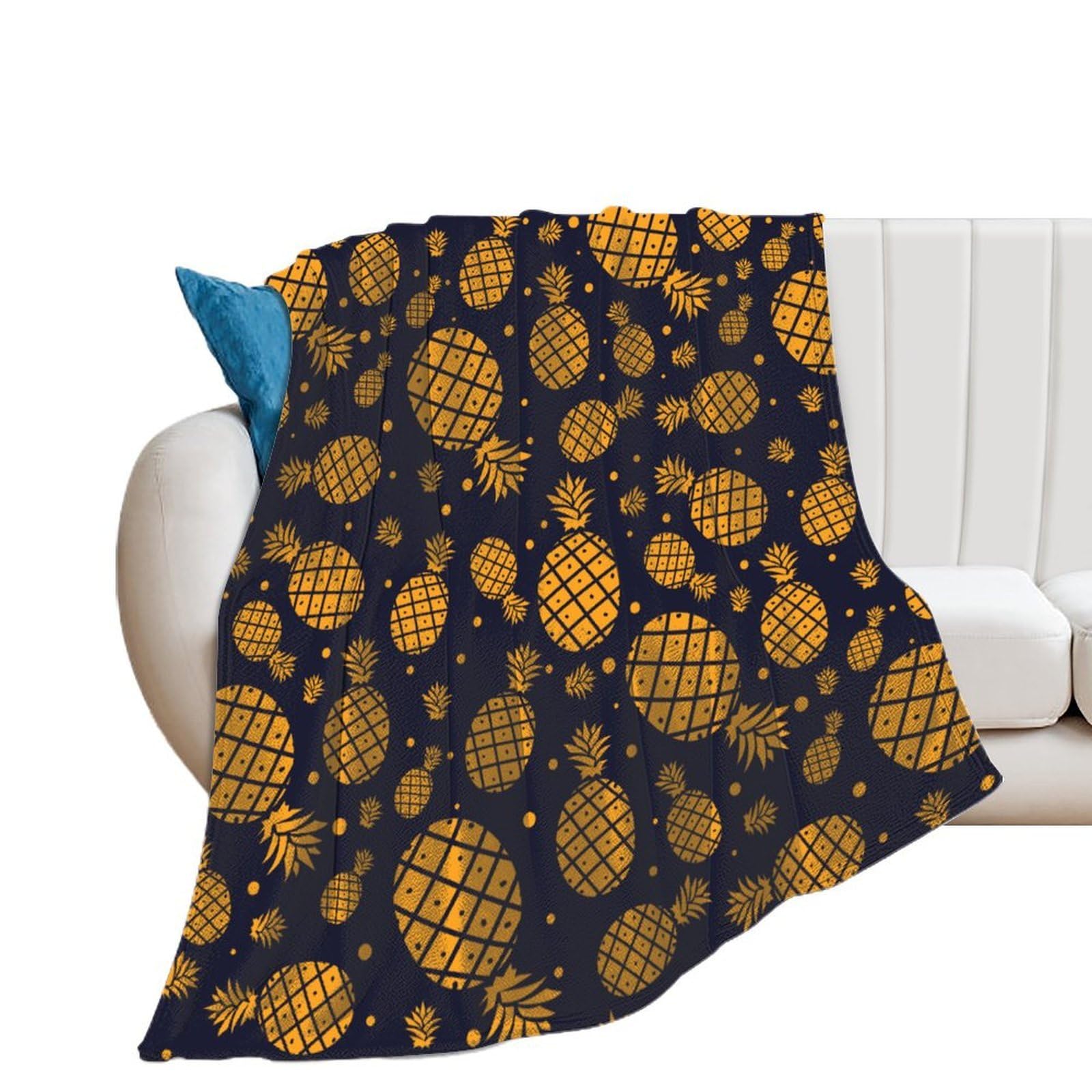 Nclqvjxzkhw Men's Style Pineapple Flannel Blanket Soft Throw Blankets Bed Couch Sofa Travel