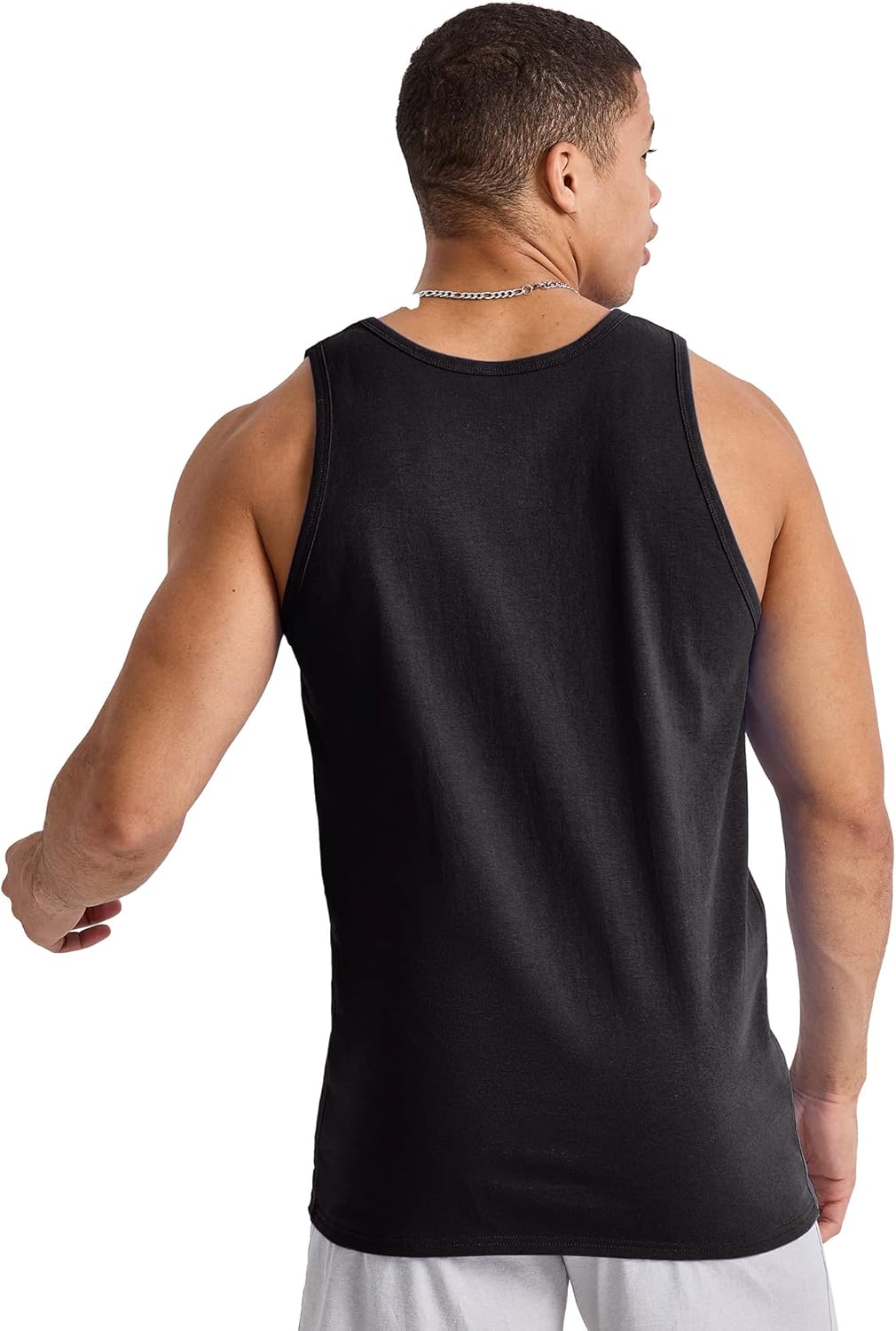 Hanes Mens Essentials Tank Top Pack, Midweight Cotton Tanks, Sleeveless Shirts, 3-Pack - Image 4