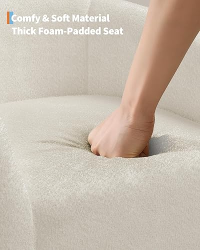 Miniatura 5 de GarveeHome Silla decorativa para sala de estar, sillas de barril Boucle, sillones redondos para dormitorio, sala de espera, oficina, sillas de