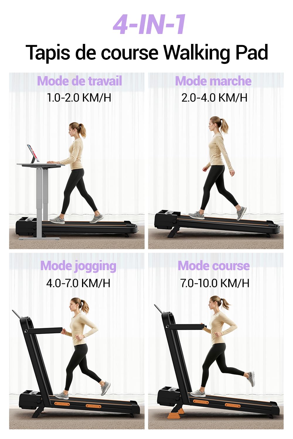 LONTEK Tapis de Course Pliable Inclinable 16%, 10km/h, 3.0CV, 136KG Max Charge