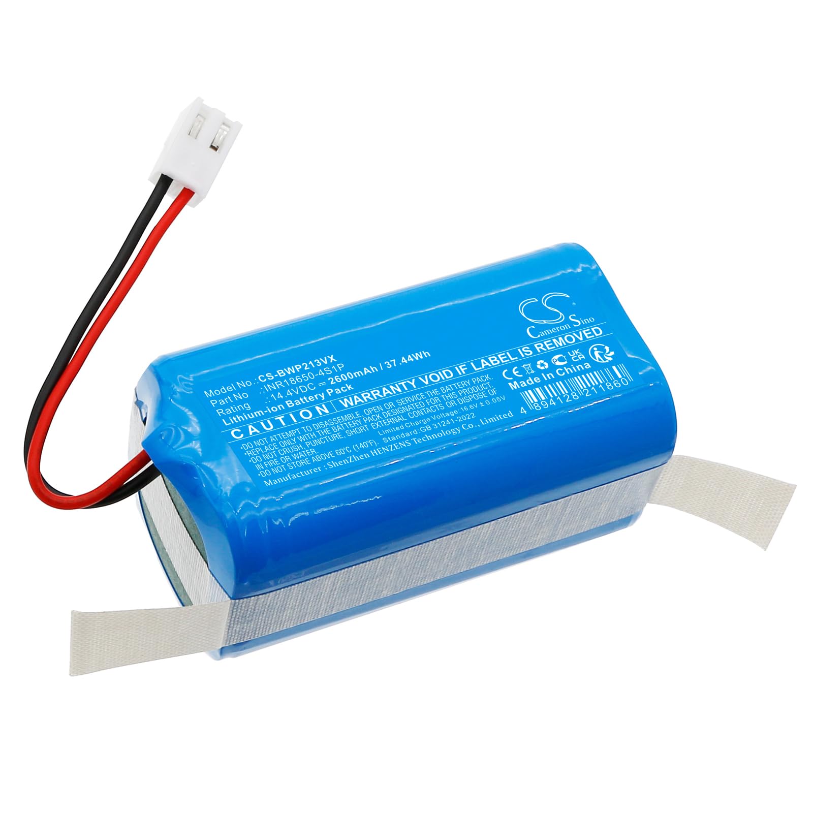 CS Cameron Sino 2600mAh / 37.44Wh Replacement Battery for Bobsweep Dustin, PET24-7-213, INR18650-4S1P