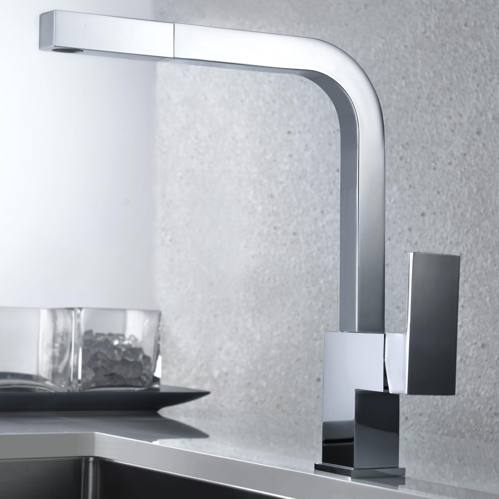 IMEX - Grifo Cocina Extraíble | Grifo Monomando Fregadero | Griferia Cocina con Ducha Flexible 360º | Grifería en Latón | Serie Costanza | Color Cromado