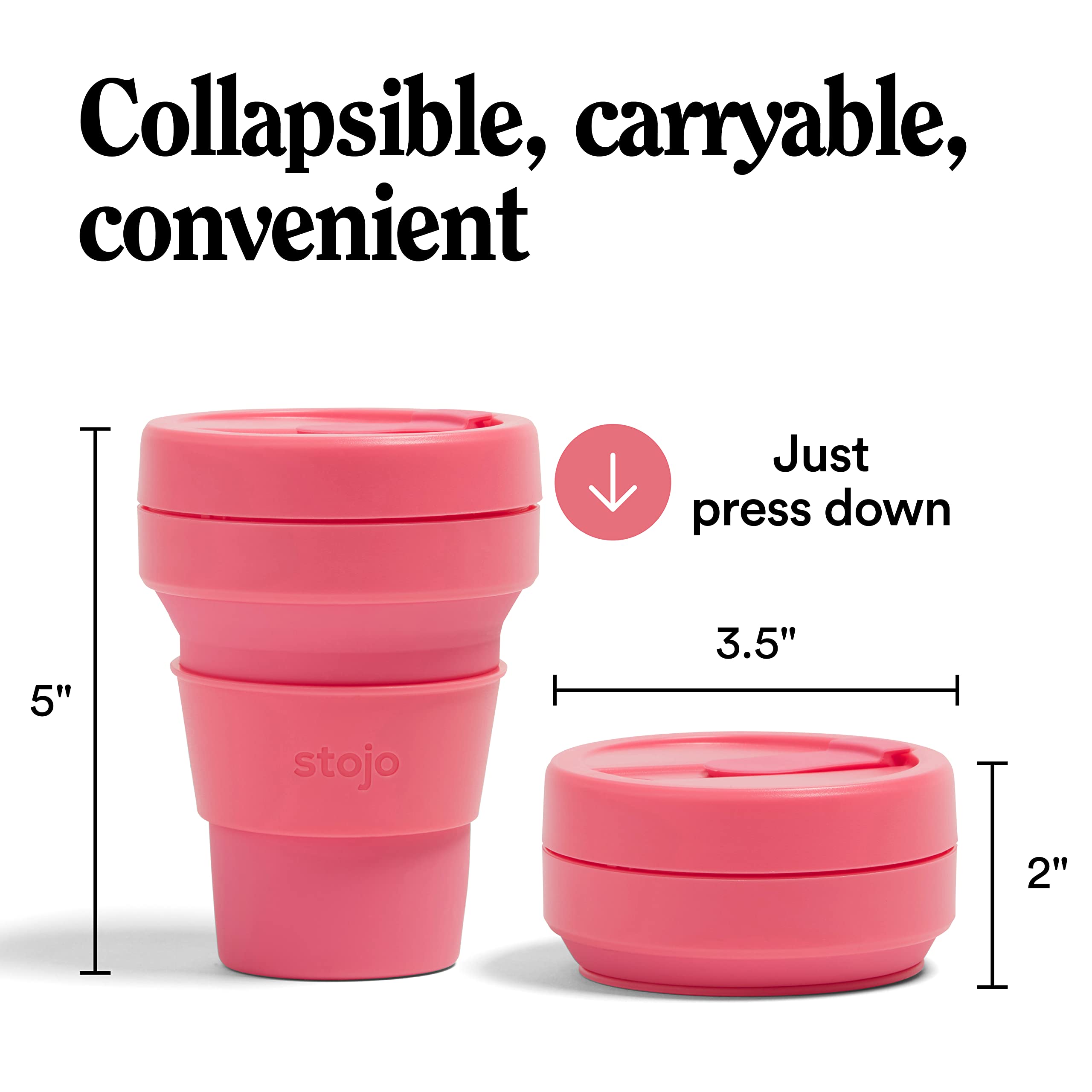 STOJO Faltbarer Kaffeebecher 355ml - Silikon Reisebecher Spülmaschinenfest Haferbeige