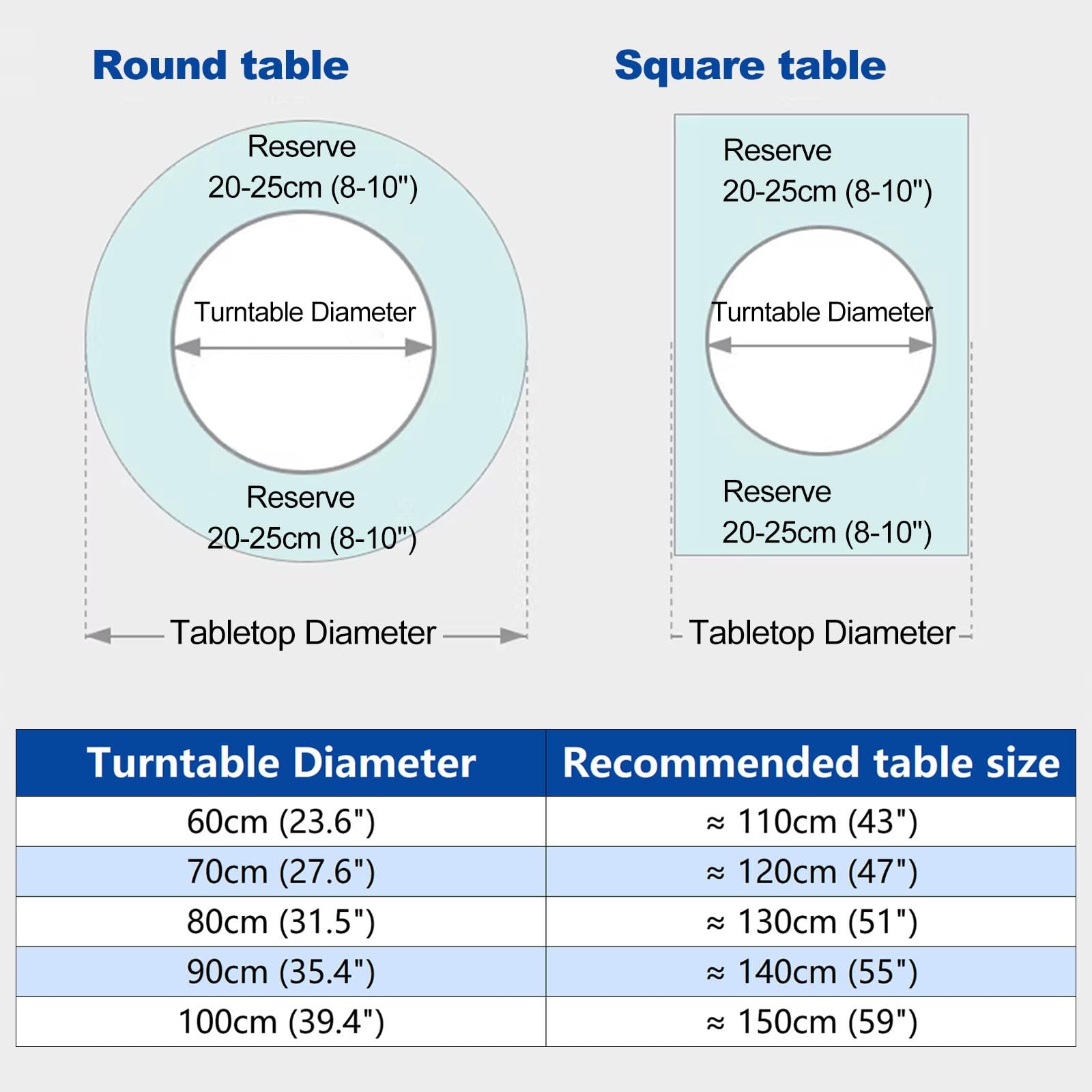 90cm Bandeja de Servicio Lazy Susan de Patrón de Mármol, 70cm Organizador de Mesa, Plato Giratorio Antideslizante Redondo, para Fiestas Hogar Cocina(Gray,60cm/24in)
