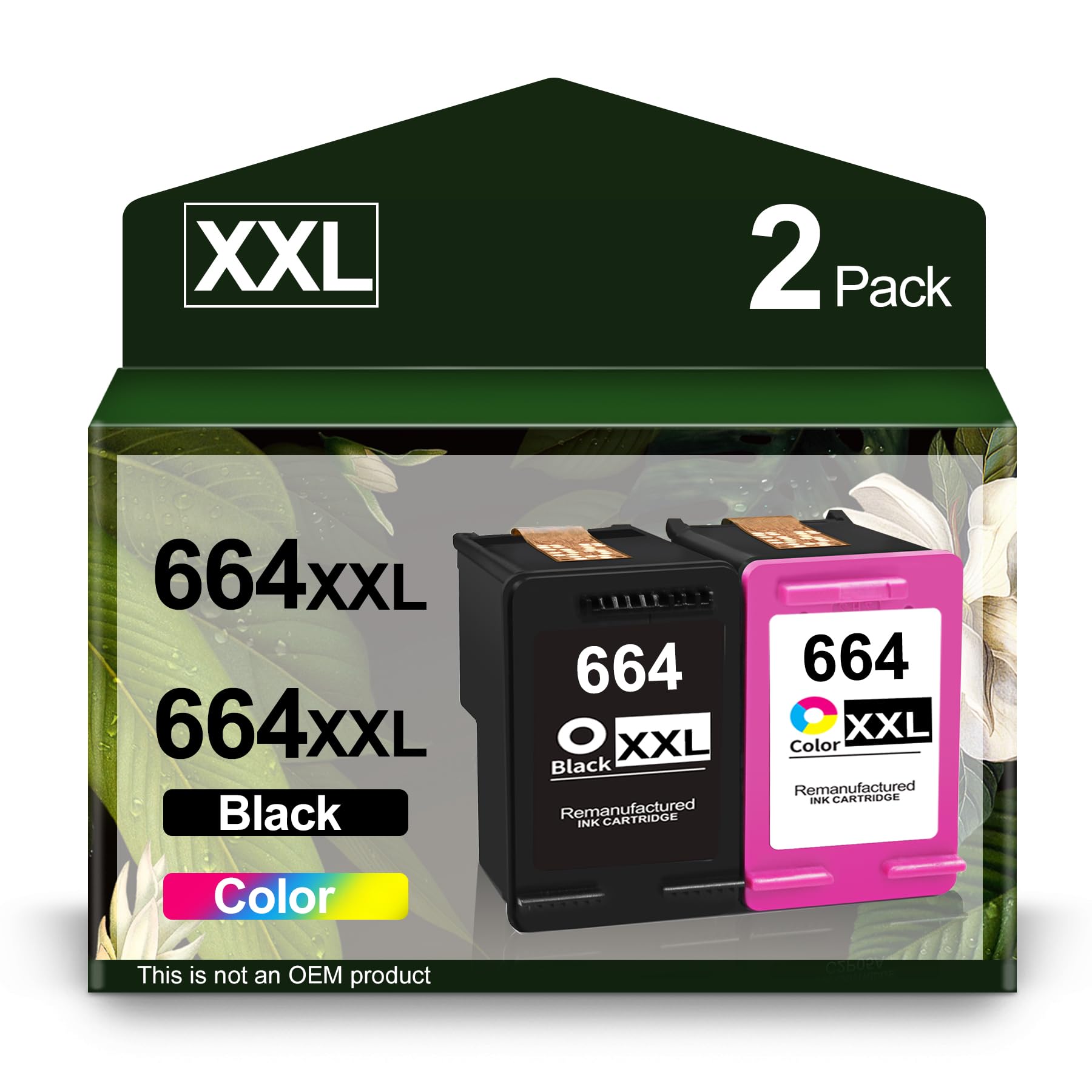 664xl Ink Cartridge Black/Color Combo Pack Replacement for HP 664 XL for DeskJet 1115 2135 2138 3635 3636 3638 4675 4676 4678 4535 4536 4538 Printer (