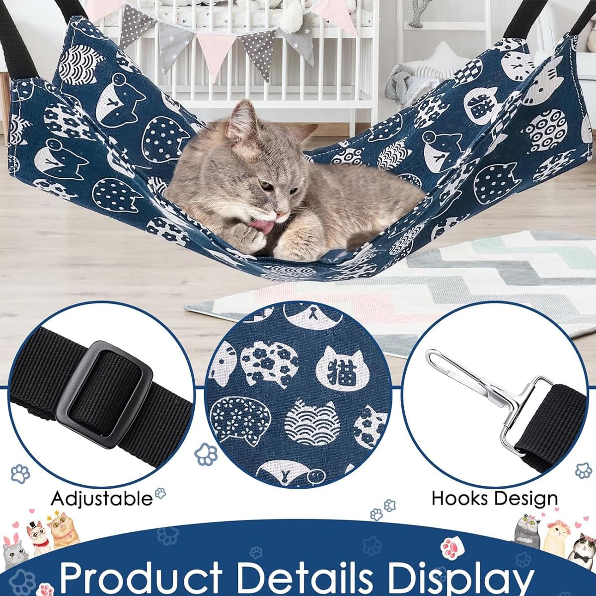 Hamac Double Face pour Furet pour Petits Animaux, cochons d'Inde, Hamsters, Lapins et Chats (45 x 55 cm)