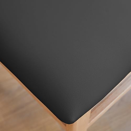 Miniatura 8 de Livinia Mint - Juego de 2 sillas de comedor, asiento tapizado de piel sintética de roble malasio sólido, sillas laterales rectas (natural)
