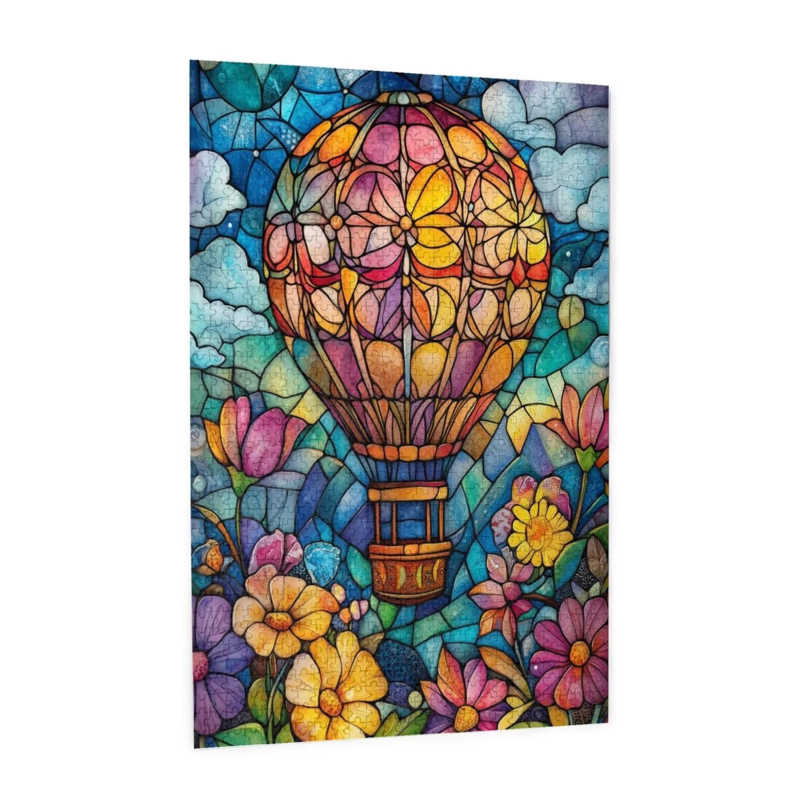 Fleur Puzzle Montgolfière 3000 Pièces Adultes,DIY Puzzles Classiques Art avec Boîte d'emballage et Photos de Référence,Relaxation/Soulagement du Stress/Jeux Amusants,Creatif Cadeau pour Femme M-1810