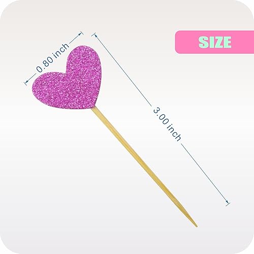 Miniatura 2 de Cupcakes 30piezas Set, guguji Funny corazón púrpura DIY GlitterMini tarta de cumpleaños Snack decoraciones púas proveedores accesorios de fiesta
