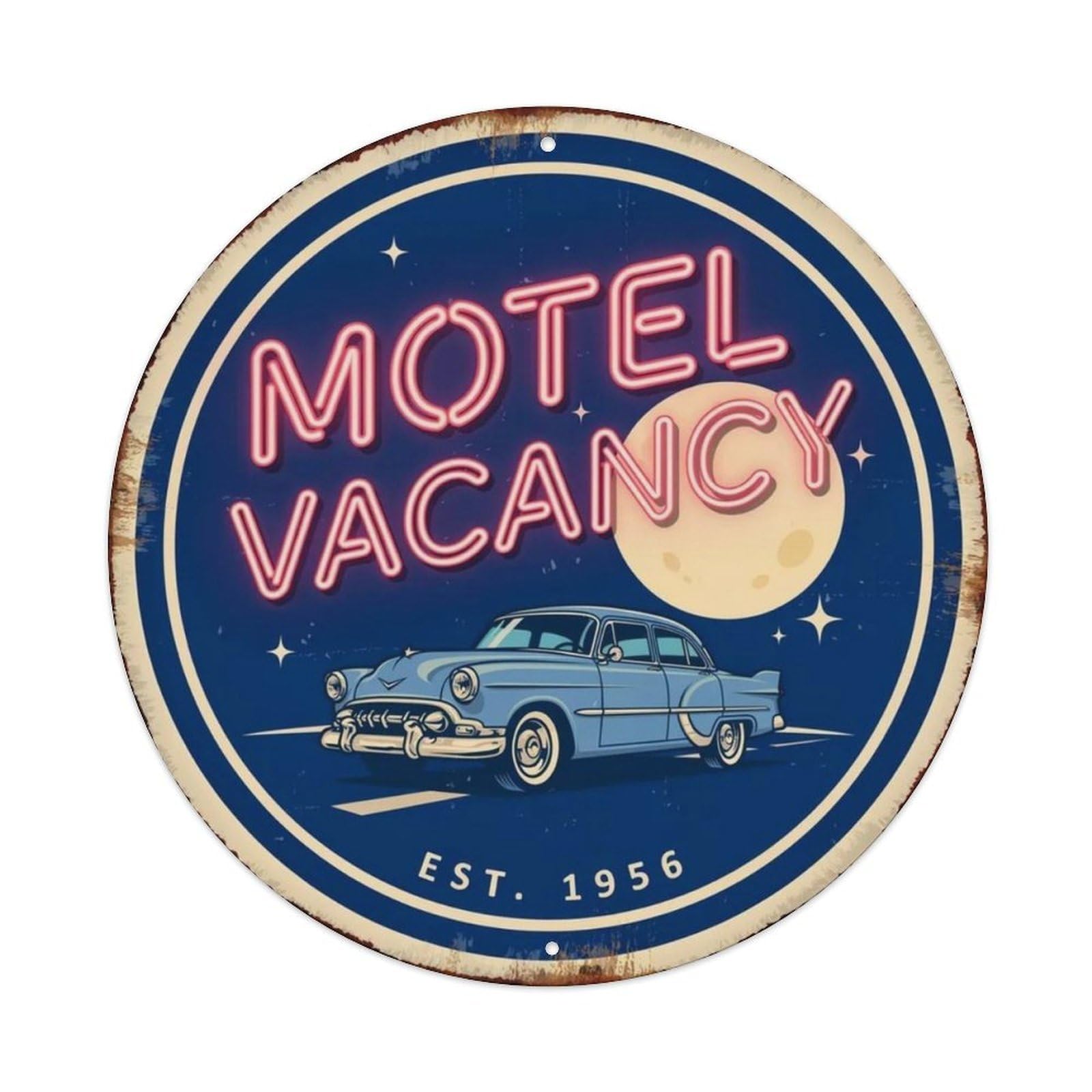 Motel Vacancy Roadside Metal Tin Sign Plaque