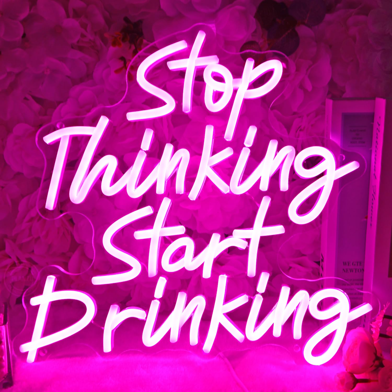 Planzo Stop Thinking Start Drinking LED Neon Light Sign Home Bar Wall Decor — image 1