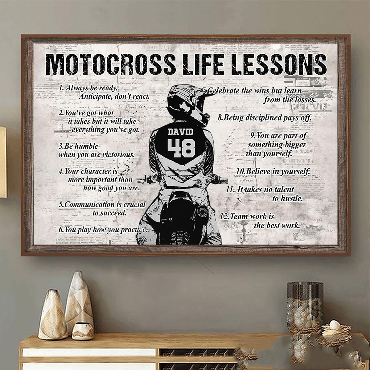 Amazon.com: KiLiWin Personalized Motocross Life Lessons Poster Canvas ...