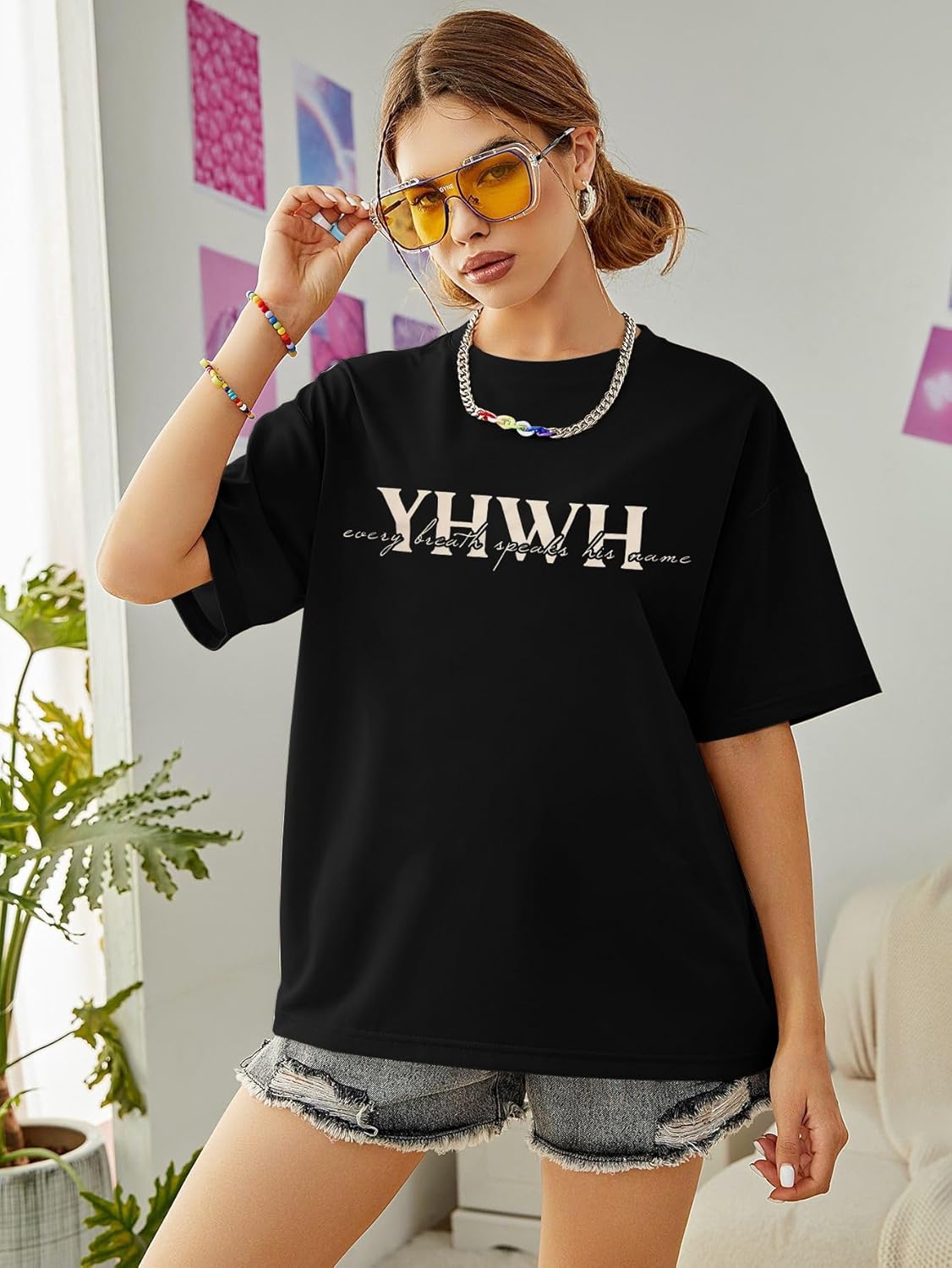 DUTUT Christian Shirts for Women Oversized Jesus Shirt Religious Faith Graphic Tops Short Sleeve Casual Crewneck Tee - Image 4