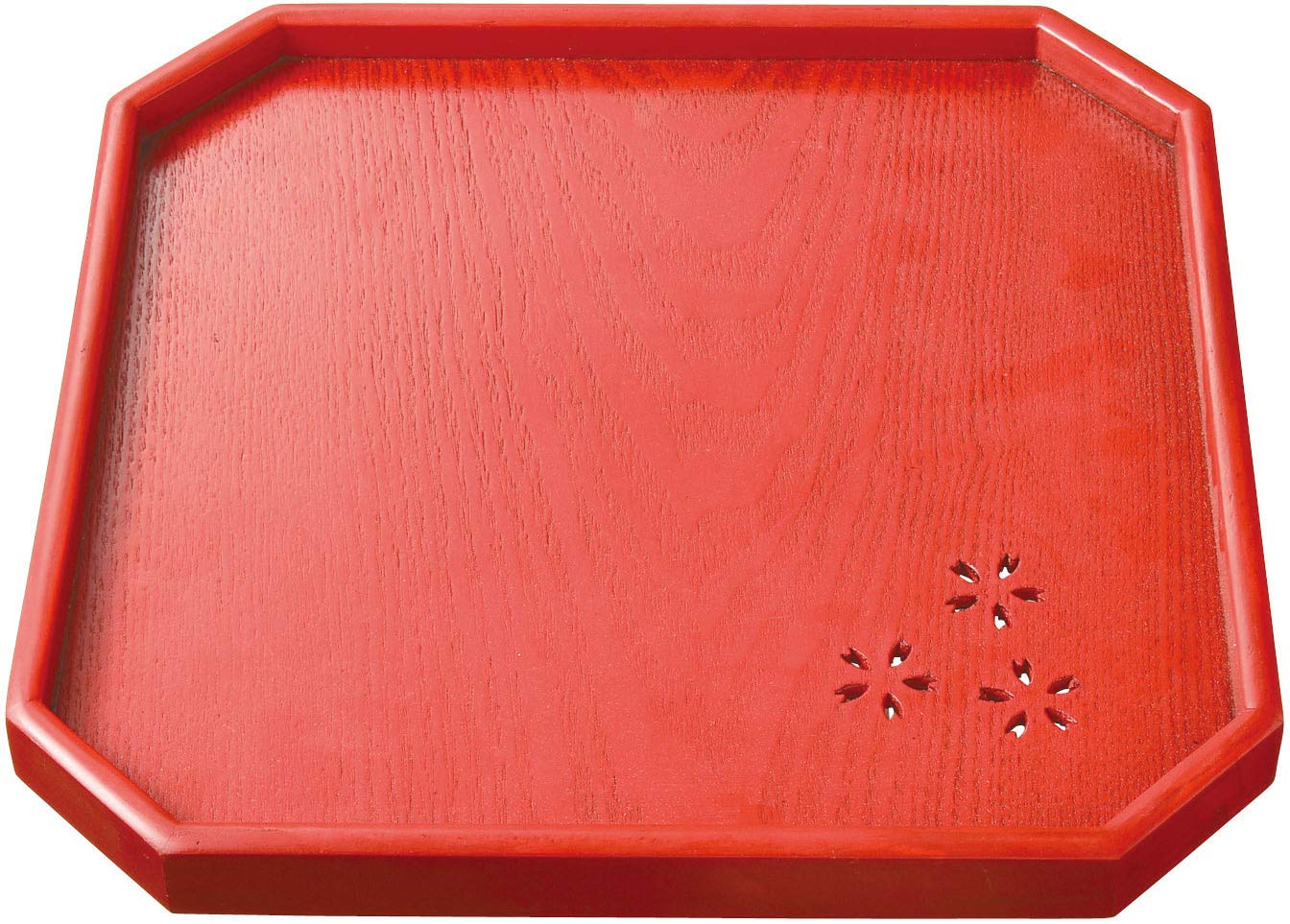 八角形 漆器トレイ 赤 Amazon｜阿瀬真三商店 トレー 11.0 八角さくら 赤 33×2.5×33cm