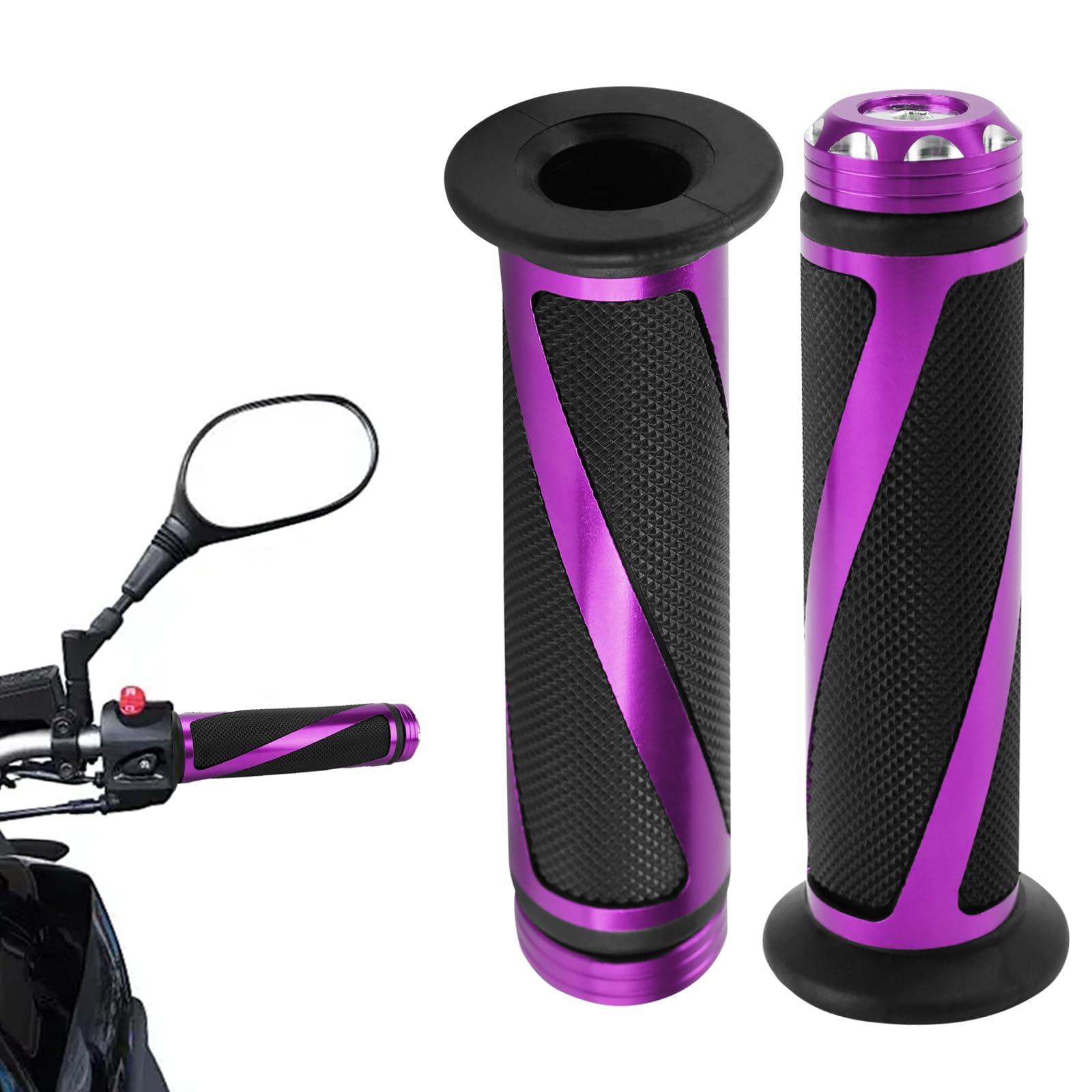 2PCS Motorcycle Handlebar Grips,22mm/24mm Motorbike Handlebar Rubber Grips,Non-slip Motorcycle Handle Bar Hand Grips,Bike Grips,Throttle Grip for Motocross Dirt Pit Bike Motorbike Grips — view 11