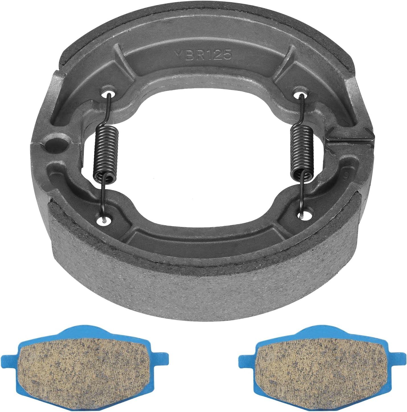 Front and Rear Brake Shoes Pads for Yamaha Dirt TTR225 TT-R225 1999-2004, RT180 1993-1997, XT350 1991-2000, Replace for ‎‎‎‎‎FA101 527, Drum Brake Shoe Set