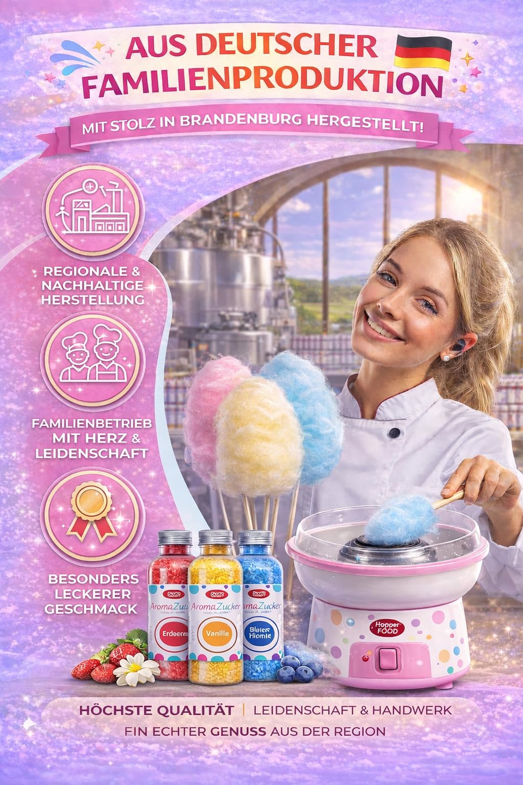 Hopser Food Fun Party set 6 x 230 grams cotton candy Sugar for