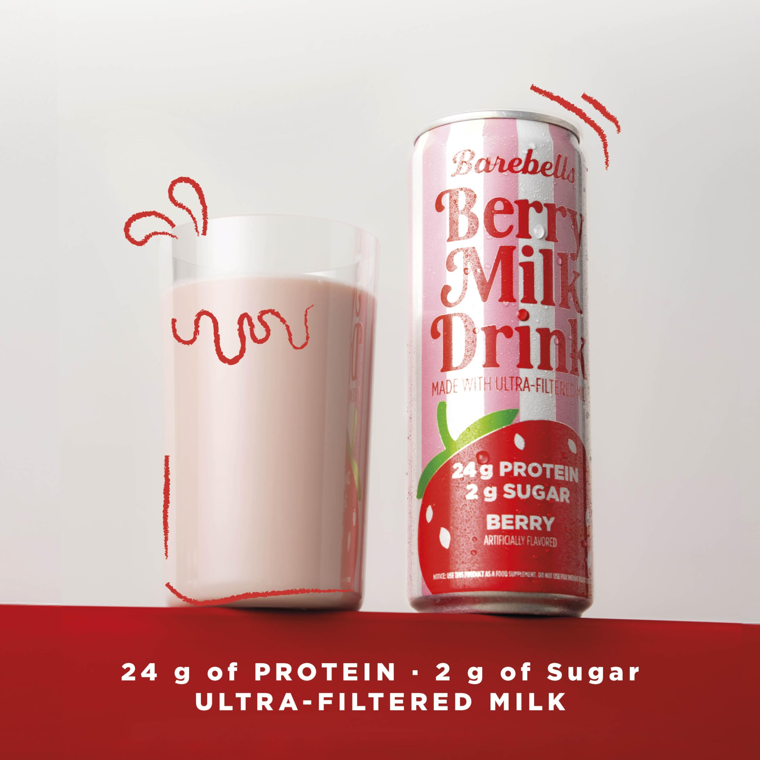 Barebells Protein Milk Drink, Berry, 24g Protein, 11 fl oz, 12 Pack — Amazon image 4