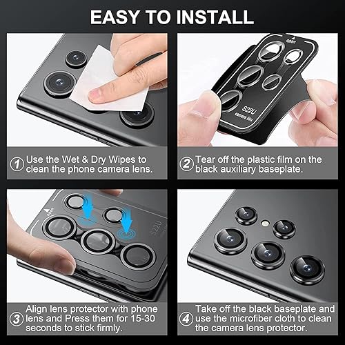 Miniatura 8 de FEIYAR HOME Funda para Samsung Galaxy S22 Ultra, con protector de lente de cámara de vidrio templado, funda resistente para Galaxy S22 Ultra, color