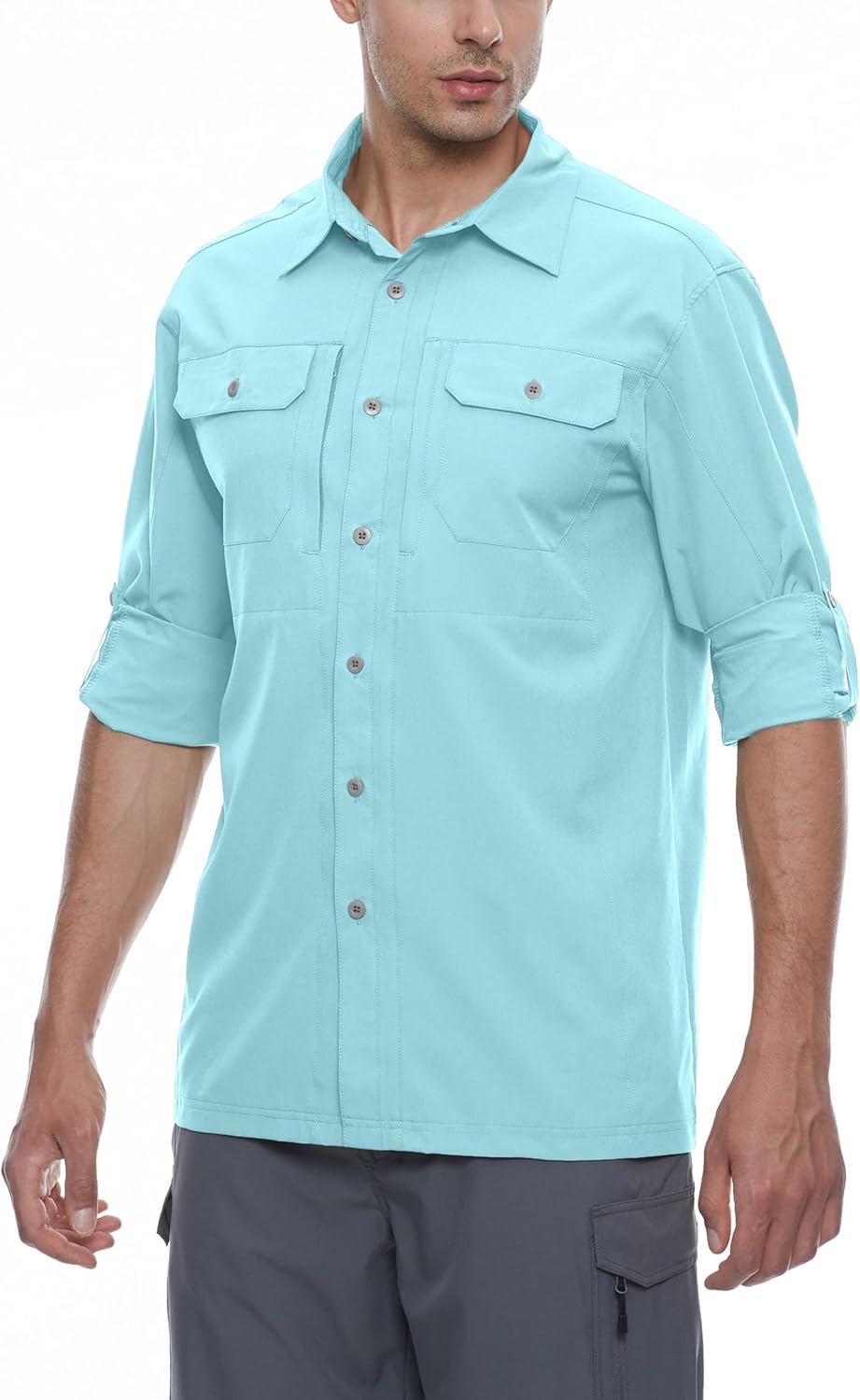 Little Donkey Andy Men's Stretch Quick Dry UPF50+ Long Sleeve Shirt for Hiking, Travel, Camping